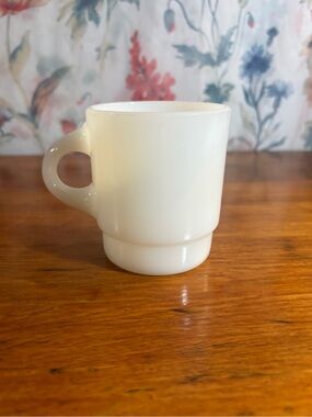 Vintage Fire King Creamy White Stackable Milk Glass Mug